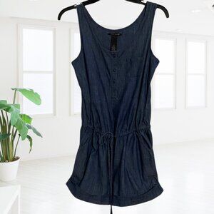 Lucky Brand Chambray Romper – 100% Cotton, Adjustable Waist, Size Small Petite